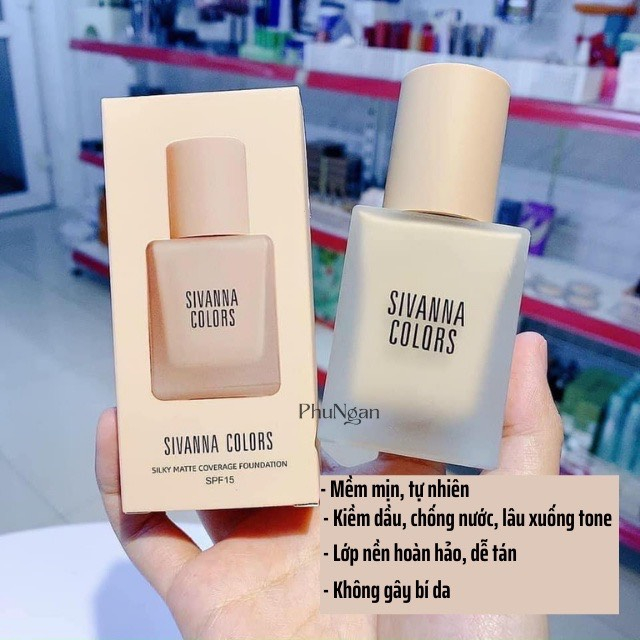 Kem nền chống nước Sivanna Silky Matte Coverage Foundation HF118 Thái Lan 30ml