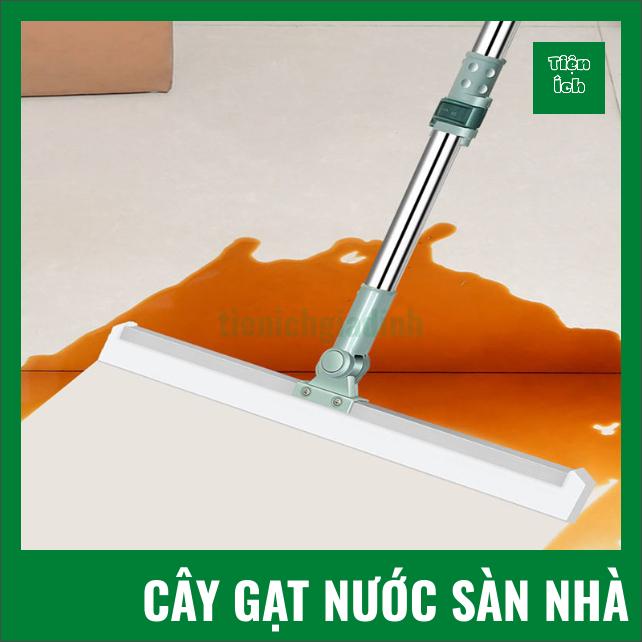 Cây Gạt Nước Sàn Nhà Cây Gạt Sàn Silicon Tay Cầm Cán Inox Kích Thước 35cm 55cm
