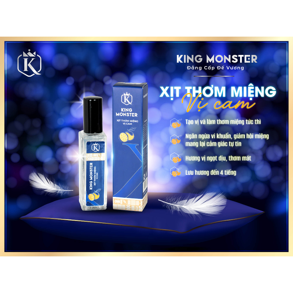 Combo 3 Đẳng Cấp Đế Vương Sữa Tắm 350ml& Xịt thơm miêng 10ml & Dung dịch vệ sinh nam 100ml King Monster