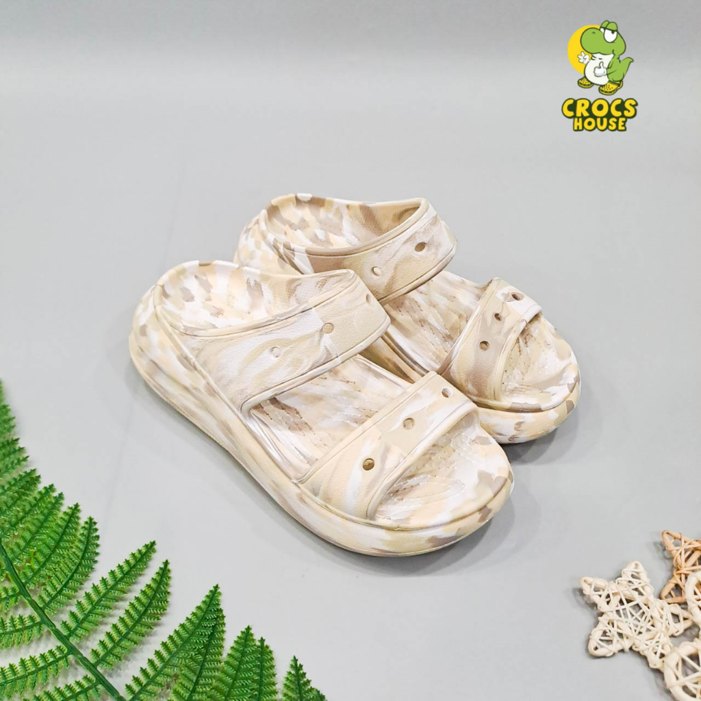 Dép đế xuồng 6 phân crush vân đá nữ classic sandal high graphics - Nhà Cá Sấu Đà Nẵng