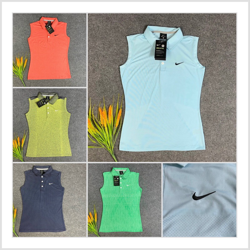 Áo sát nách có cổ nữ golf, tennis, cầu lông,xinh mê, chất đẹp, phom chuẩn