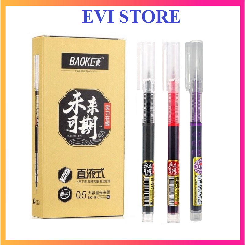 Bút lông kim mực gel nước Baoke BK119 ngòi 0.5mm / Bút mực nước Roller pen Baoke 119