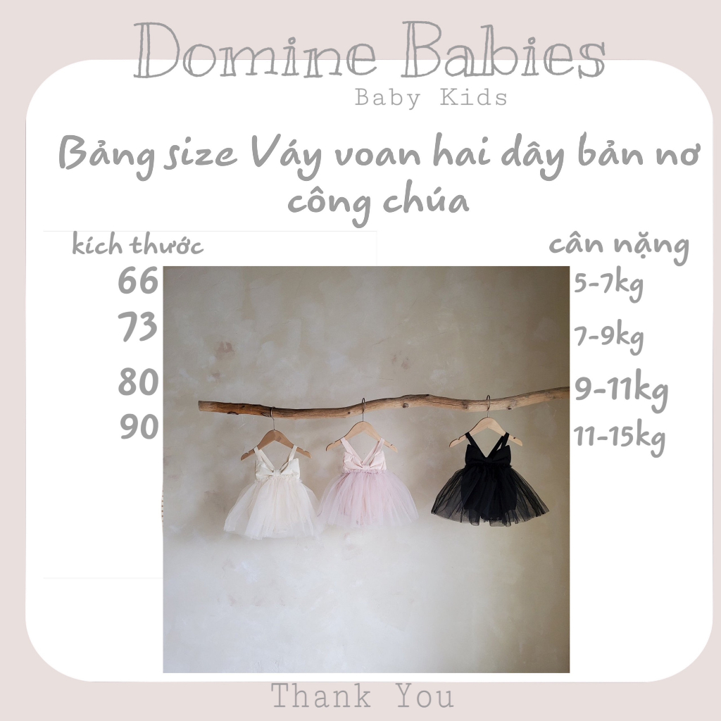Váy Đầm kiểu dáng suit hai dây công chúa tiểu thư phối voan đính nơ  siêu dễ thương cho em bé gái sơ sinh từ 3-36 tháng
