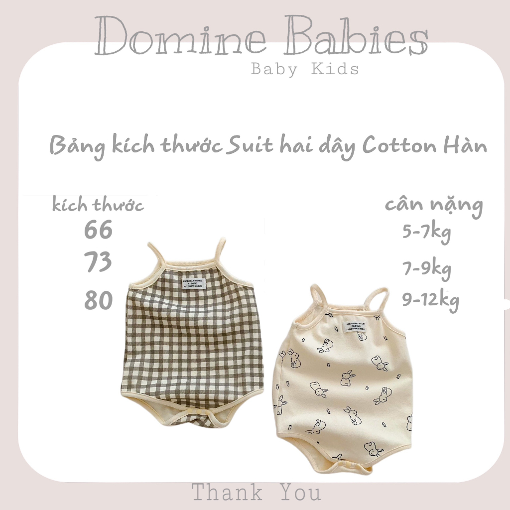 Body hai dây cực xinh cho em bé gái bé trai sơ sinh chất cotton thun co dãn cao cấp hàn hoạ tiết cực yêu
