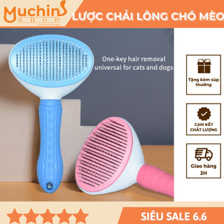 ( Hỏa tốc 2H ) Lược Chải Lông Chó Mèo Có Nút Bấm - Lược Chải Lông Chuyên Dụng Cho Thú Cưng | Muchinshop