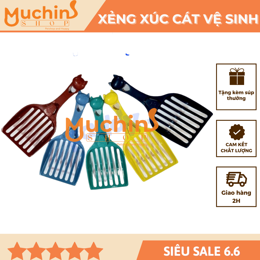 ( Hỏa Tốc 2H ) Xẻng Xúc Cát Vệ Sinh Mèo - Xẻng Hốt Cát Dọn Vệ Sinh Phân Cho Mèo - Phụ Kiện Chó Mèo | Muchinshop
