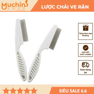 ( Hỏa Tốc 2H ) Lược chải ve rận bọ chét cho chó mèo | Lược gỡ rối lông thép không gỉ chải lông thú cưng | Muchinshop