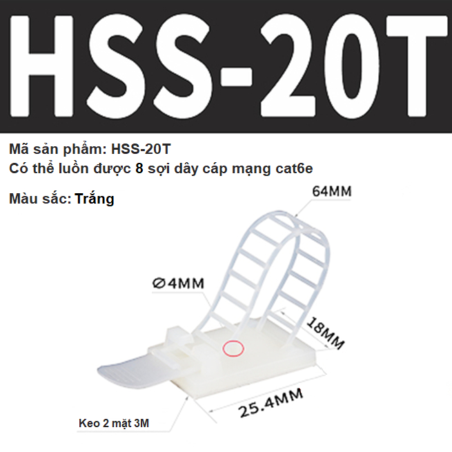 Combo 10 cái đế dán dây khóa kẹp dây điện HSS , dây rút , dây thít nhựa vv .........