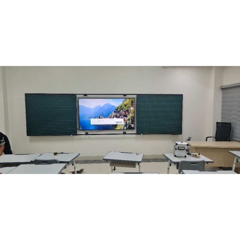 Bảng Từ Xanh kẻ ô ly 60x100cm Chống Lóa Viết Phấn