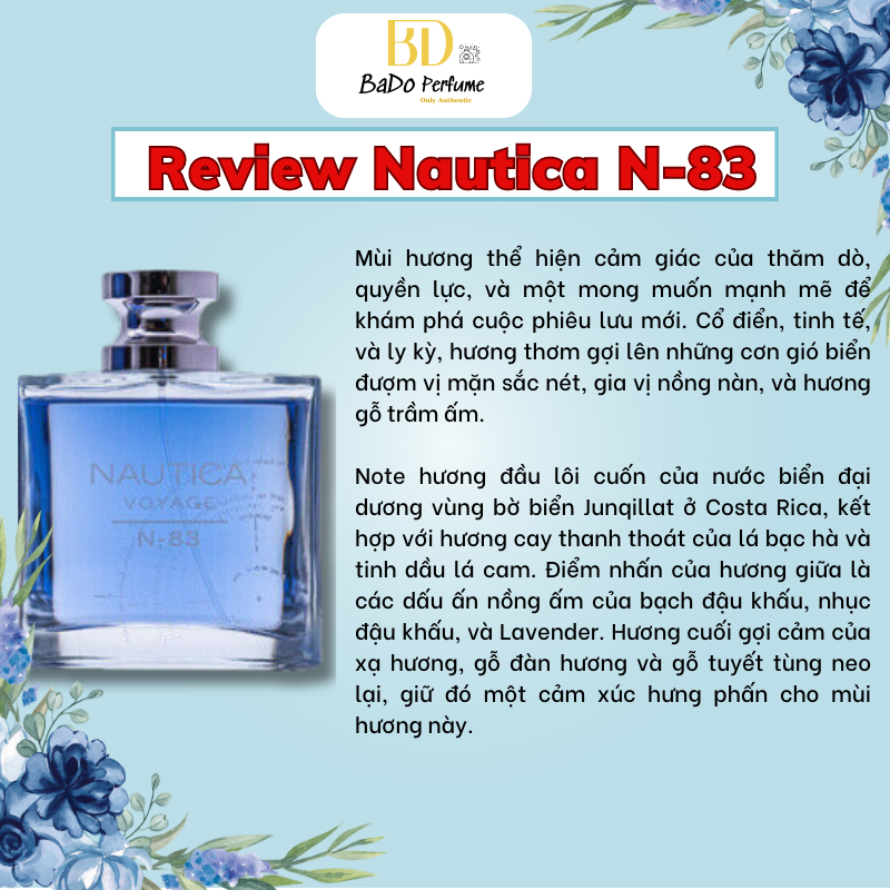 Nước hoa Nautica Voyage EDT 10ml, 5ml, 2ml Nam Tính, Mát Mẻ, càng nóng dùng càng mát BaDo Perfume