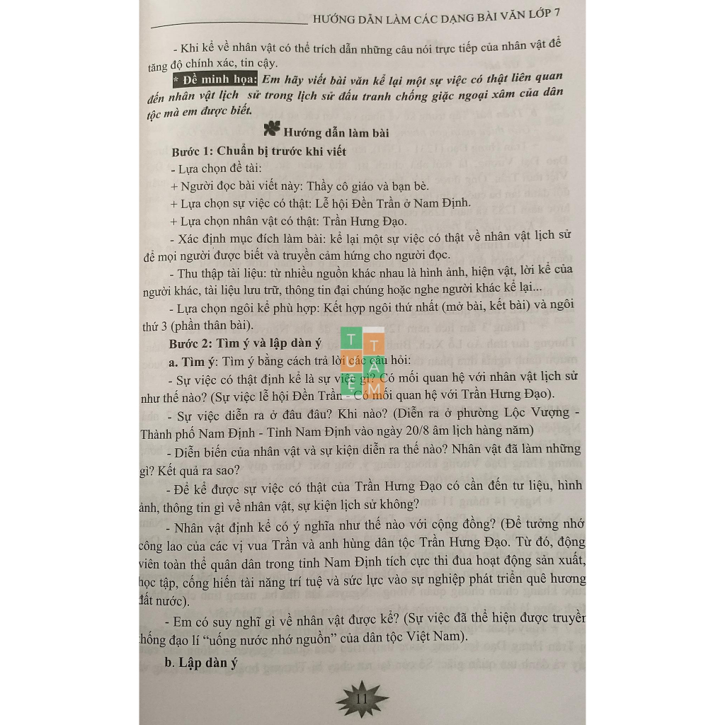 Sách - Hướng dẫn làm các dạng bài văn lớp 7
