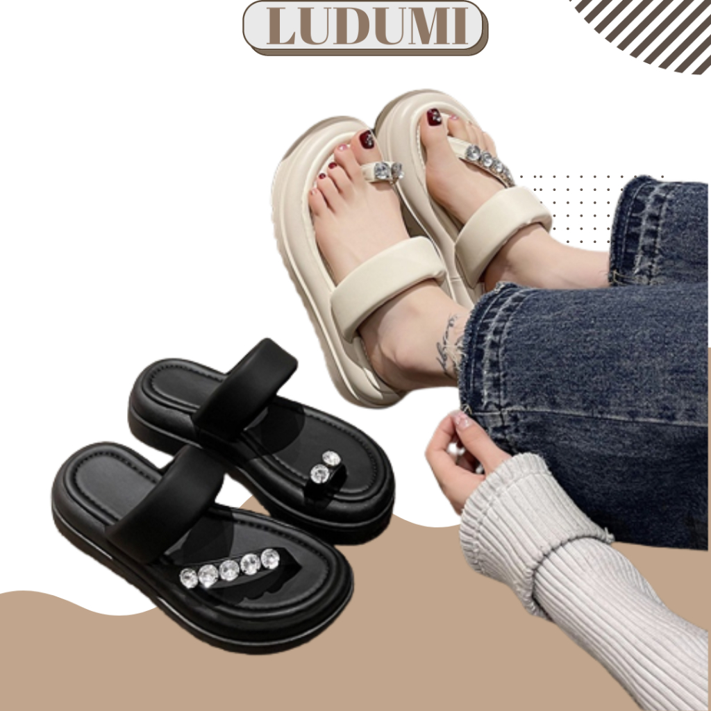 Dép xuồng LUDUMI -Dép nữ đế bằng chuẩn QC -Mẫu mới hottrend