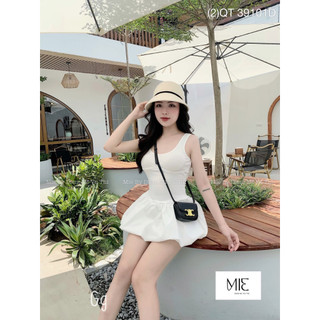 Đầm ba lỗ ôm body phối váy xoè bồng