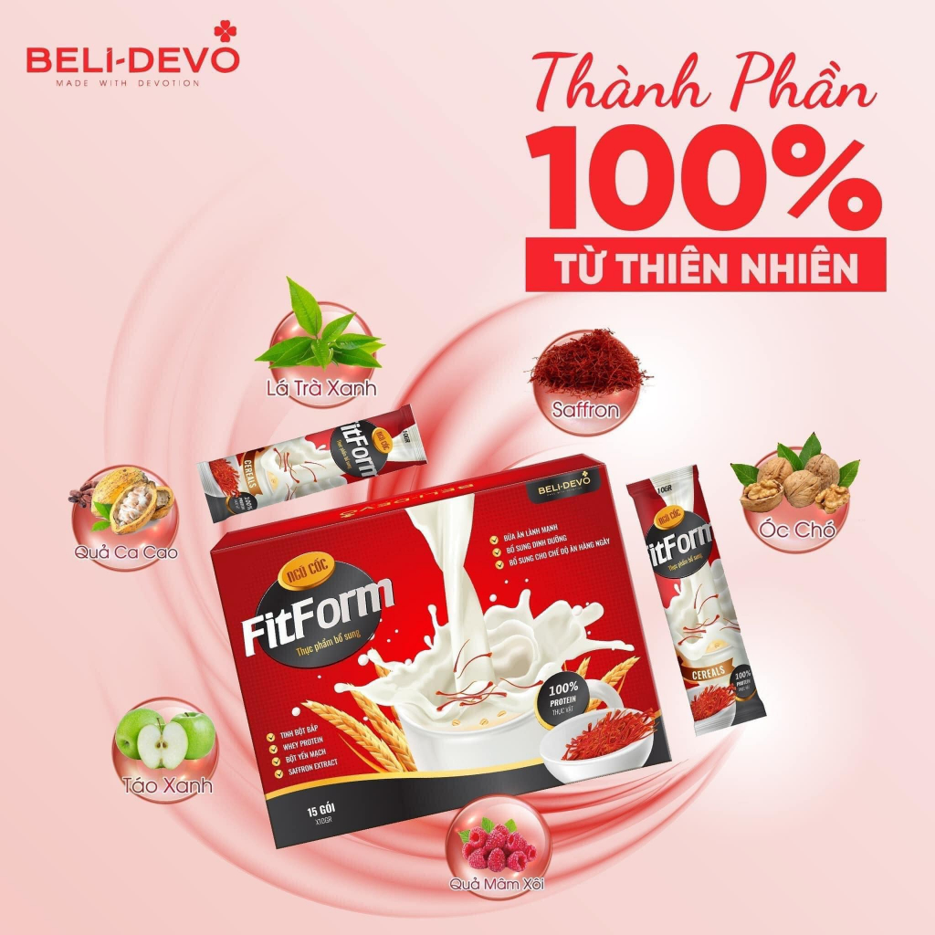 NGŨ CỐC GIẢM CÂN SAFFARON FITFORM TẶNG KÈM HỘP BÁNH VITAMIN