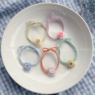 Set 2 dây cột tóc hoạt hình nhiều màu siêu dễ thương