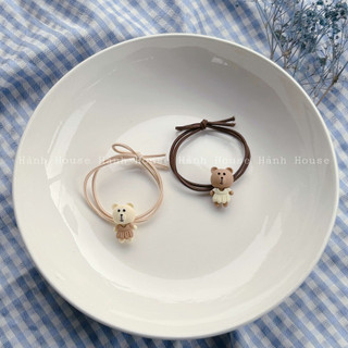 Set 2 dây cột tóc hoạt hình nhiều màu siêu dễ thương