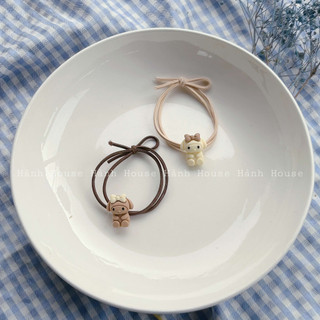 Set 2 dây cột tóc hoạt hình nhiều màu siêu dễ thương