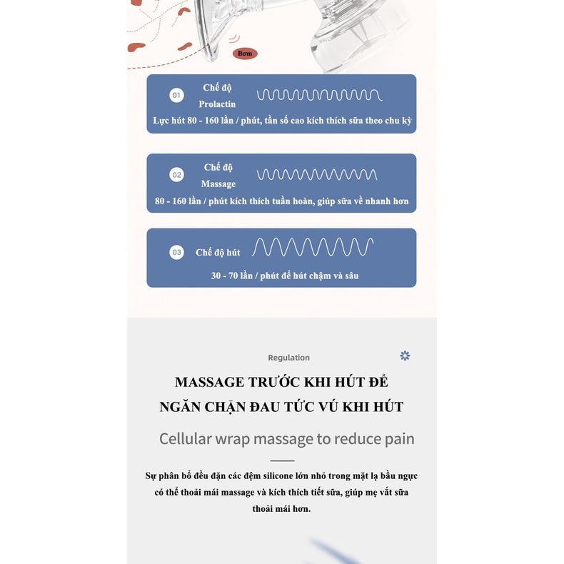 Máy hút sữa điện đôi 5 chức năng 9 cấp lực có massage, hút nhẹ nhàng -N7088