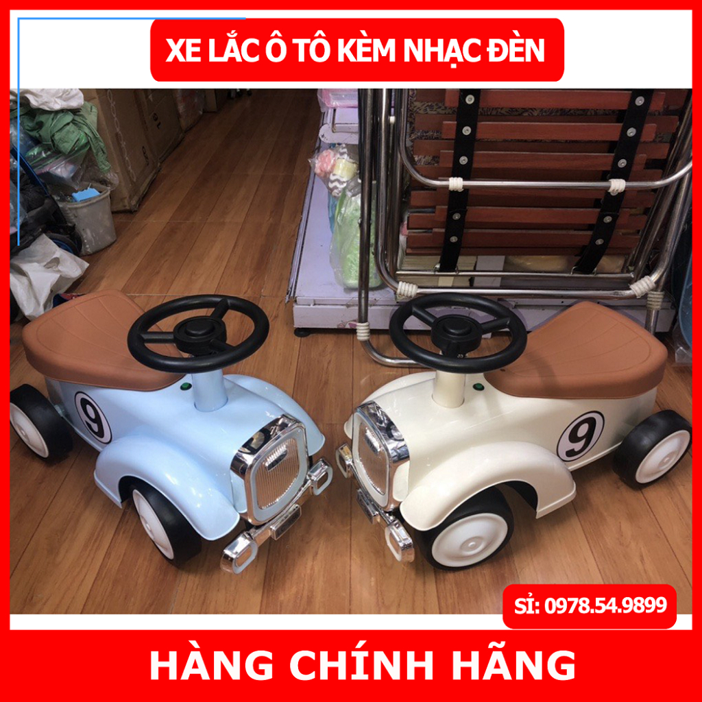 Xe lắc cho bé, Xe chòi chân trẻ em hình ô tô phát nhạc đèn sinh động