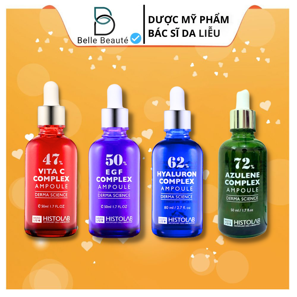 Histolab - Serum Histolab VitC 47%, EGF 50%, HA 62%, 72% Azulene Ampoule Cấp ẩm phục hồi da