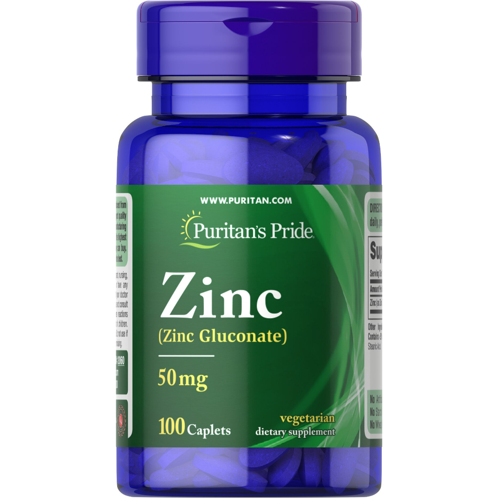 Viên Uống Bổ Sung Kẽm Puritan’s Pride ZinC 50mg, 100 viên