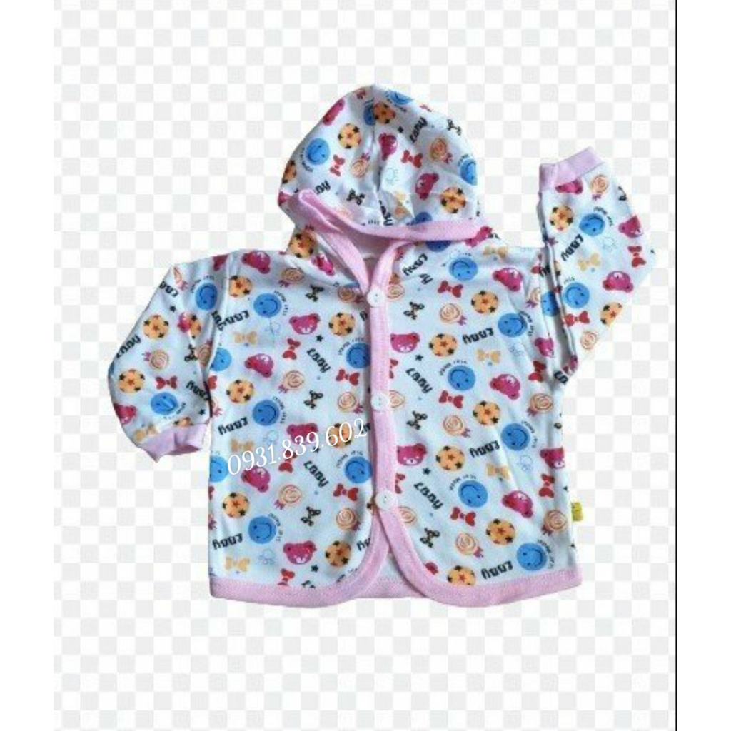 Áo khoác có nón chất cotton họa tiết in hình cho bé
