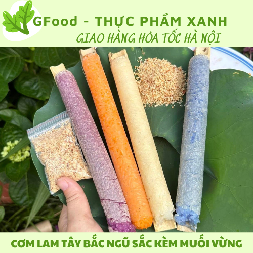 Cơm lam tây bắc kèm muối vừng nướng/hấp đều ngon