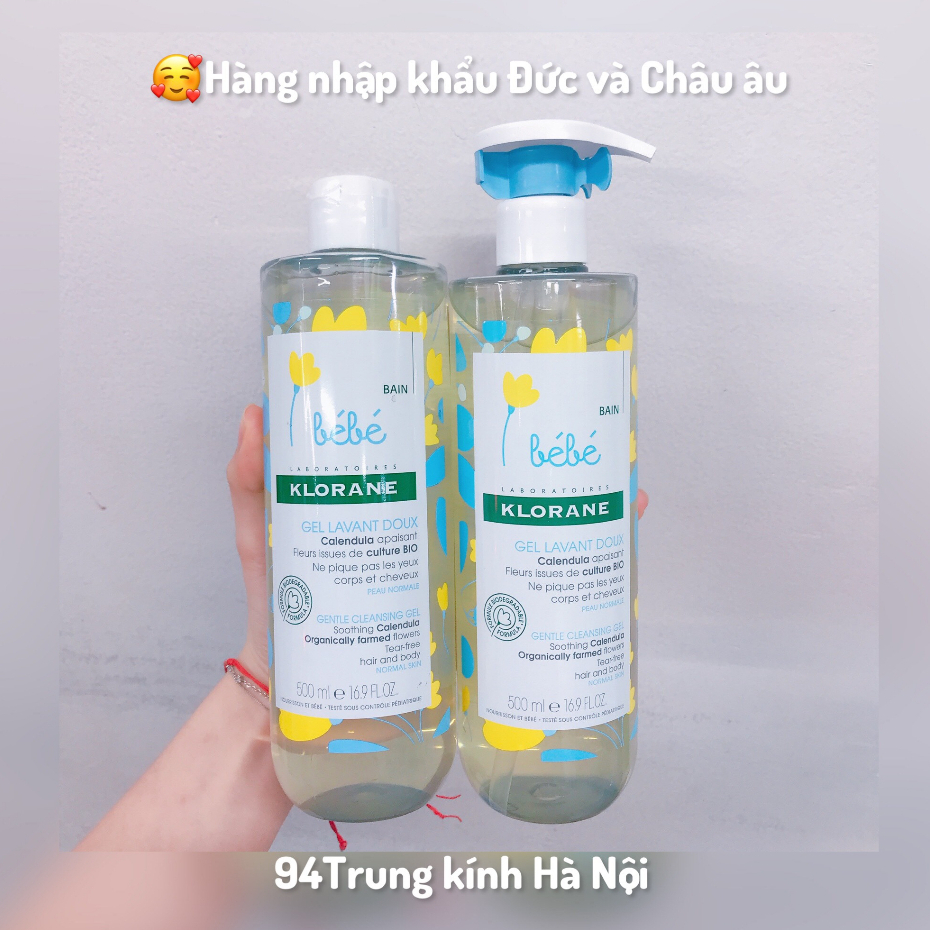 Tắm Gội 2in1 Bebe Klorane 500/Chai Không Vòi Pháp