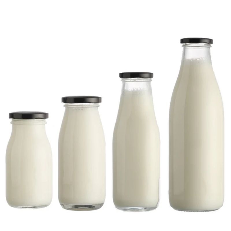 Chai thủy tinh tròn đựng sữa