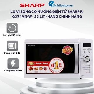 -  Lò Vi Sóng Có Nướng Điện Tử Sharp R-G371VN-W - 23 Lít - Hàng chính hãng