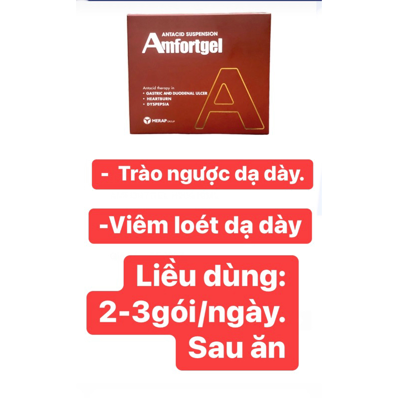 Giảm trào ngược dạ dày. AMFORTGEL H20G10ML