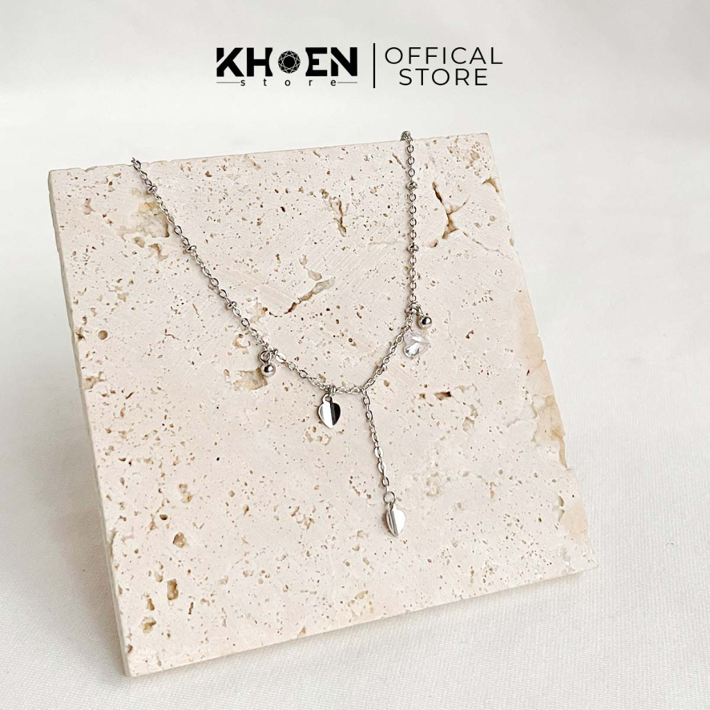 Vòng cổ - Trái tim đá - Xi bạc 925