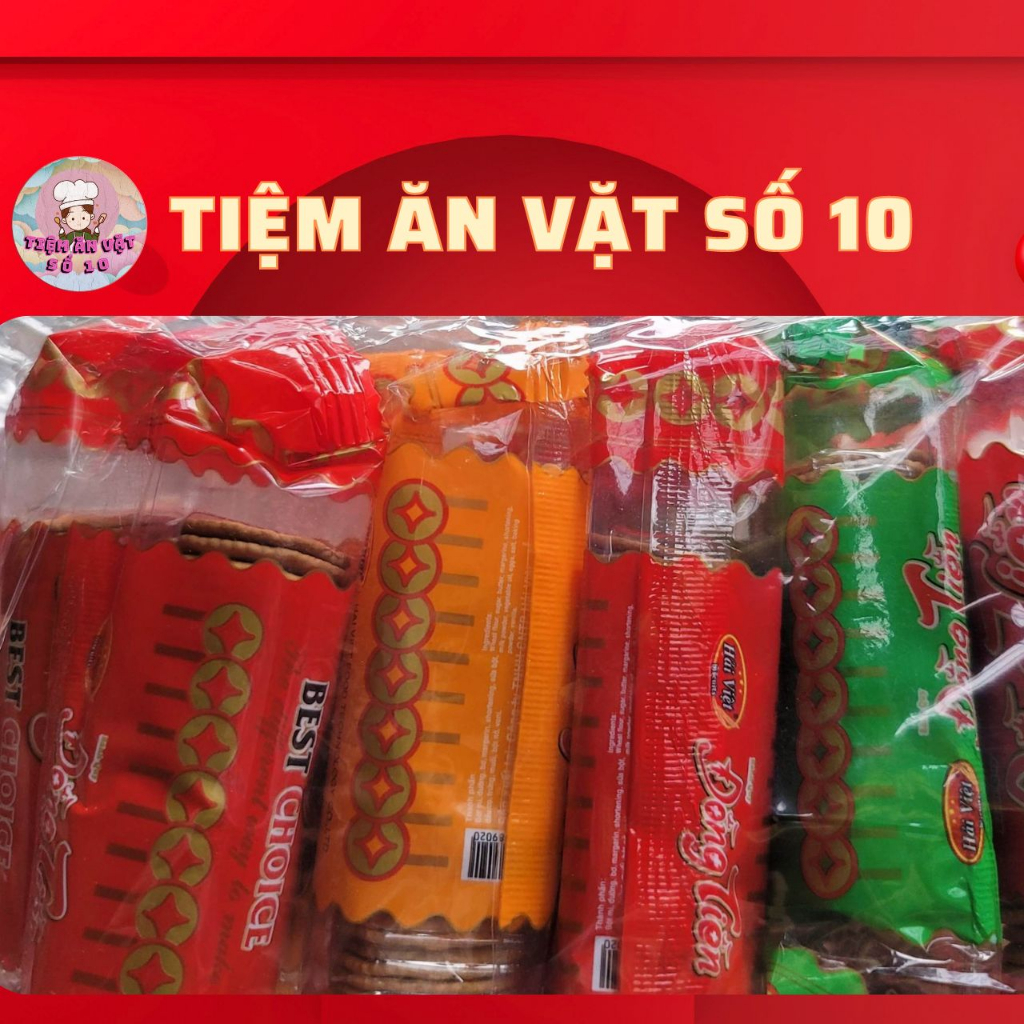 Bịch 10 gói Bánh Đồng Tiền, đồ ăn vặt tuổi thơ