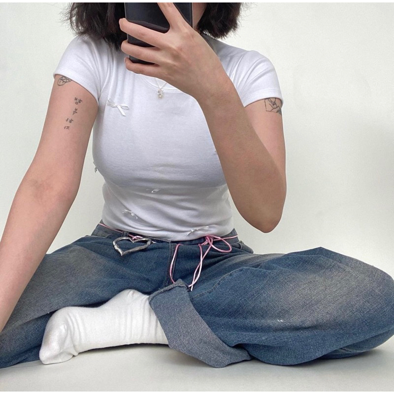 Áo babytee ribbon iue