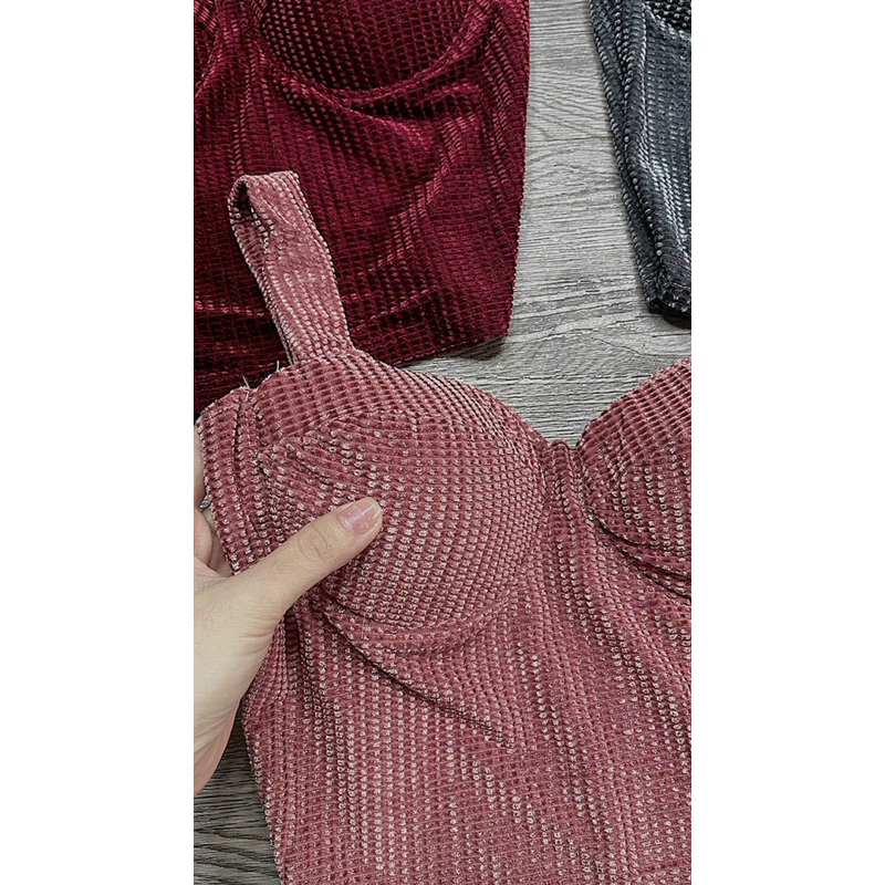 Áo Dây Bản Cúp Mút Khuôn Ngực Chất Gấm Nhung