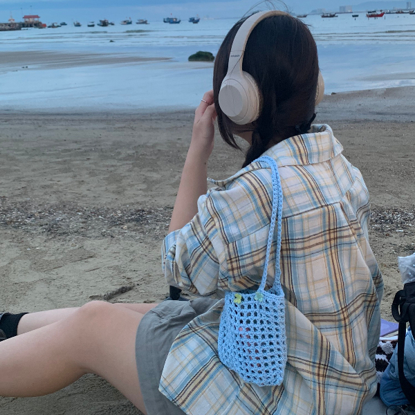 Túi lưới  đi biển sợi cotton GND thời trang mùa hè