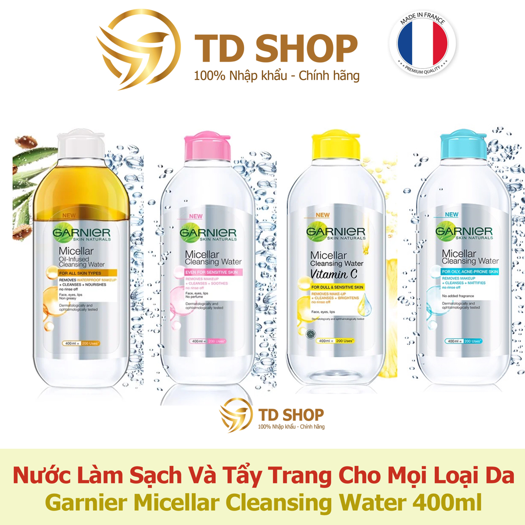 Garnier Nước Tẩy Trang - Tẩy Trang Garnier Micellar Cleansing Water 400ml - TDShop