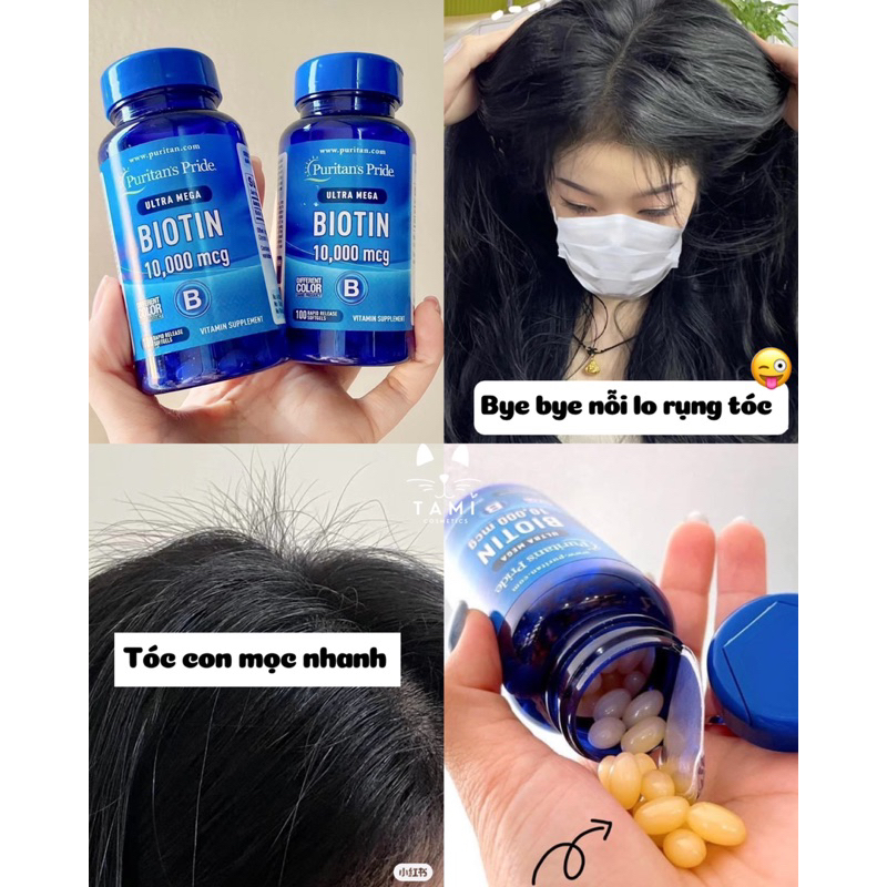 Viên Uống Dưỡng Tóc Puritan Pride’s Biotin Ultra Mega