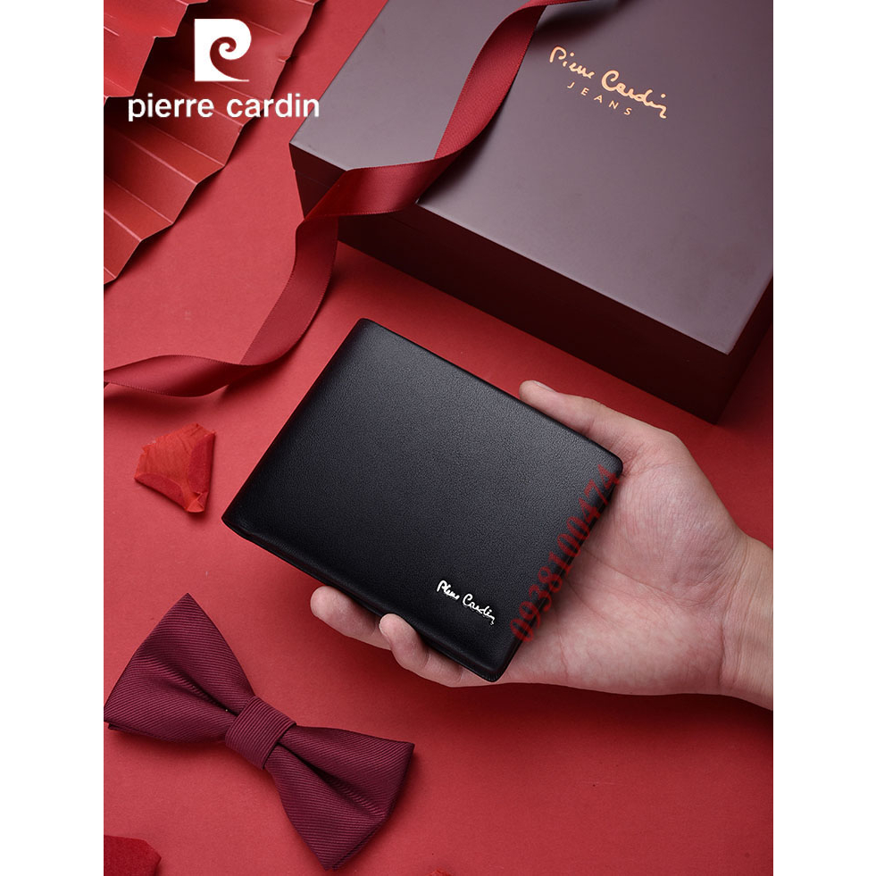 Ví da nam Pierre Cardin chính hãng da bò cao cấp logo dập nổi ví ngang PCJ2037G