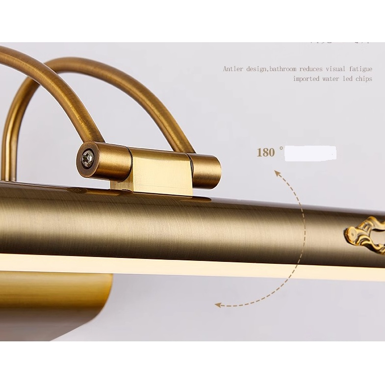 Đèn soi tranh, soi gương, chiếu tranh,soi tường,trang trí phòng khách, gương nội thất bằng Đồng, Innox cỡ 1.2m - 80 cm