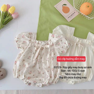 SS129_Rập giấy may body cổ vuông