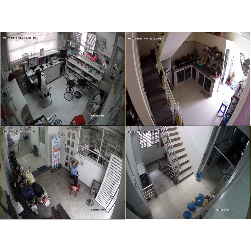 Trọn bộ 4 camera quan sát có mic thu âm + màu đêm HIKVISION 2.0M Full HD 1080p + HDD 500G hàng chính hãng