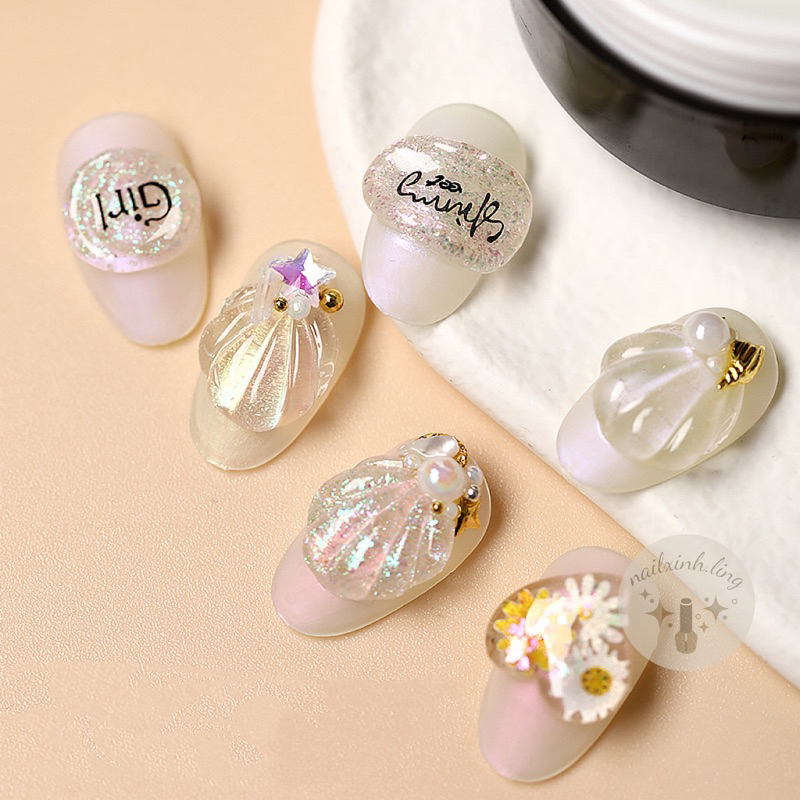 Gel Khô Định Hình Nail , Gel Nặn Charm, Gel Đa Năng Dán Móng Úp Tạo Kiểu Làm Charm 3D