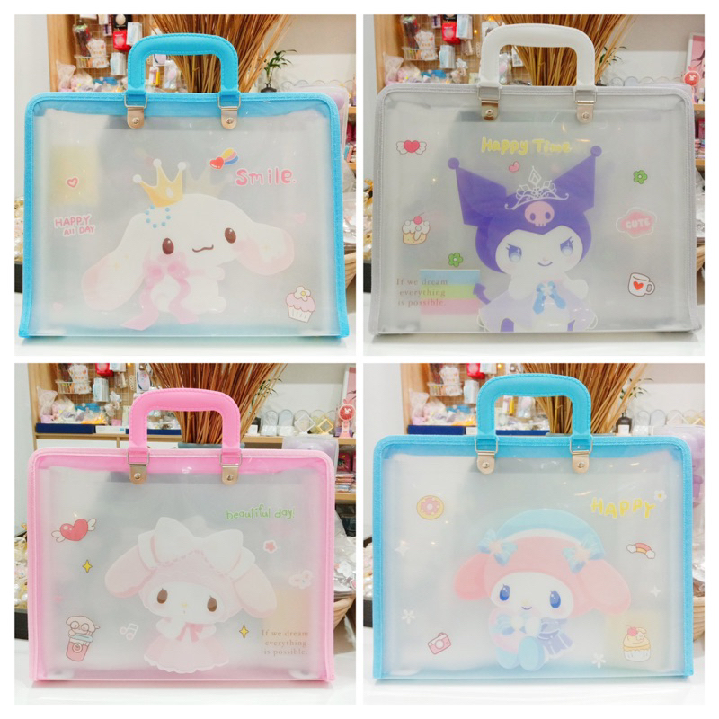 Cặp nhựa 7 ngăn Kuromi, công chúa disney, Conan siêu nhân DC Mavel, phi hành gia nhiều ngăn cho bé đi học thêm
