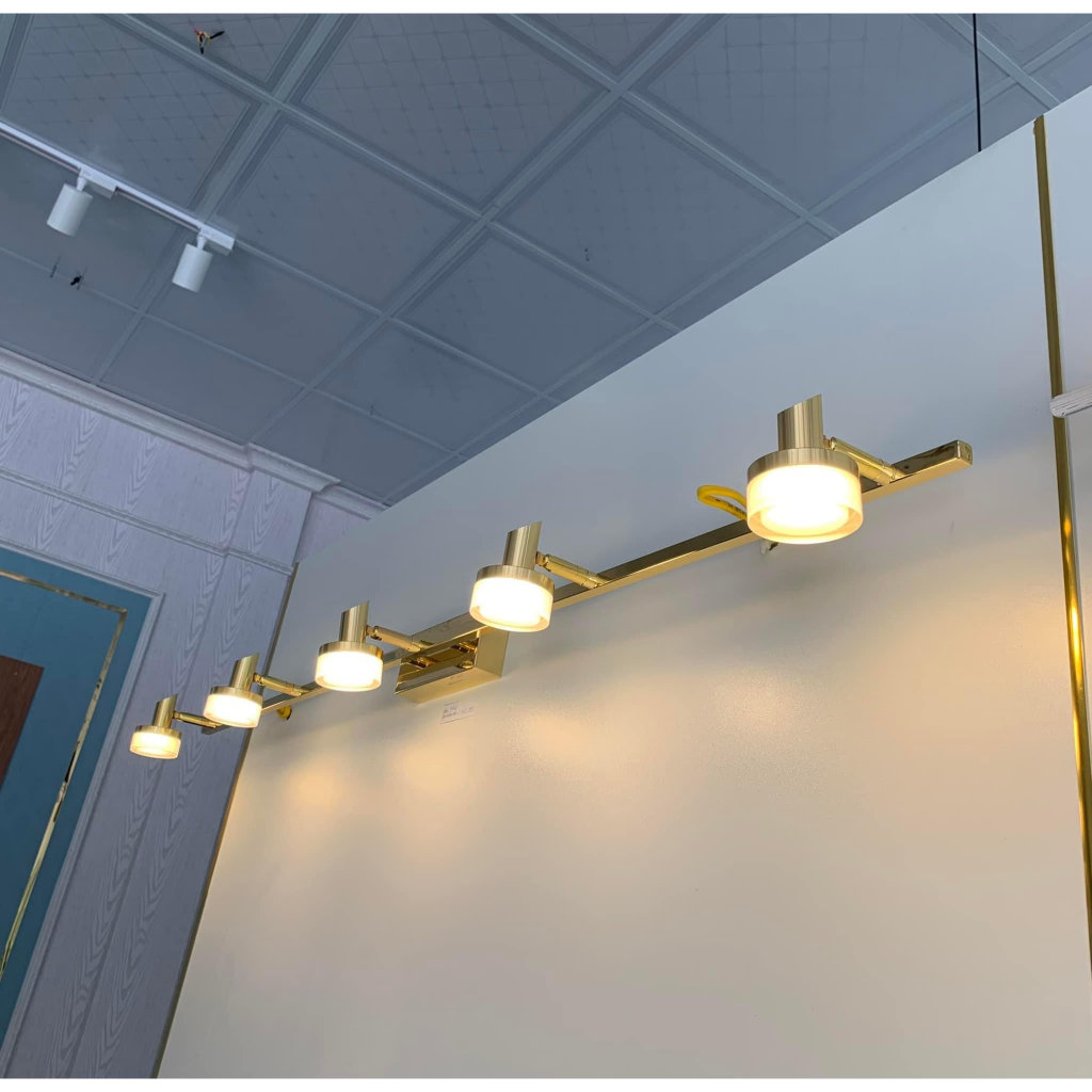 Đèn soi tranh, soi gương, chiếu tranh,soi tường,trang trí phòng khách, gương nội thất bằng Đồng, Innox cỡ 1.2m - 80 cm