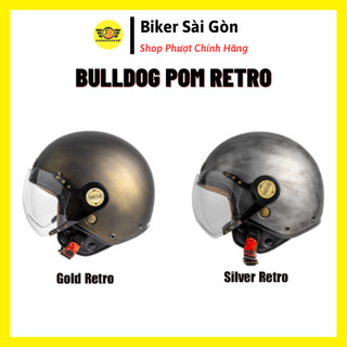 MŨ BẢO HIỂM 3/4 BULLDOG POM RETRO [BULLDOG CHÍNH HÃNG - BH 3 NĂM] - BikerSaiGon