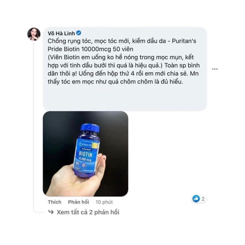 Viên Uống Dưỡng Tóc Puritan Pride’s Biotin Ultra Mega