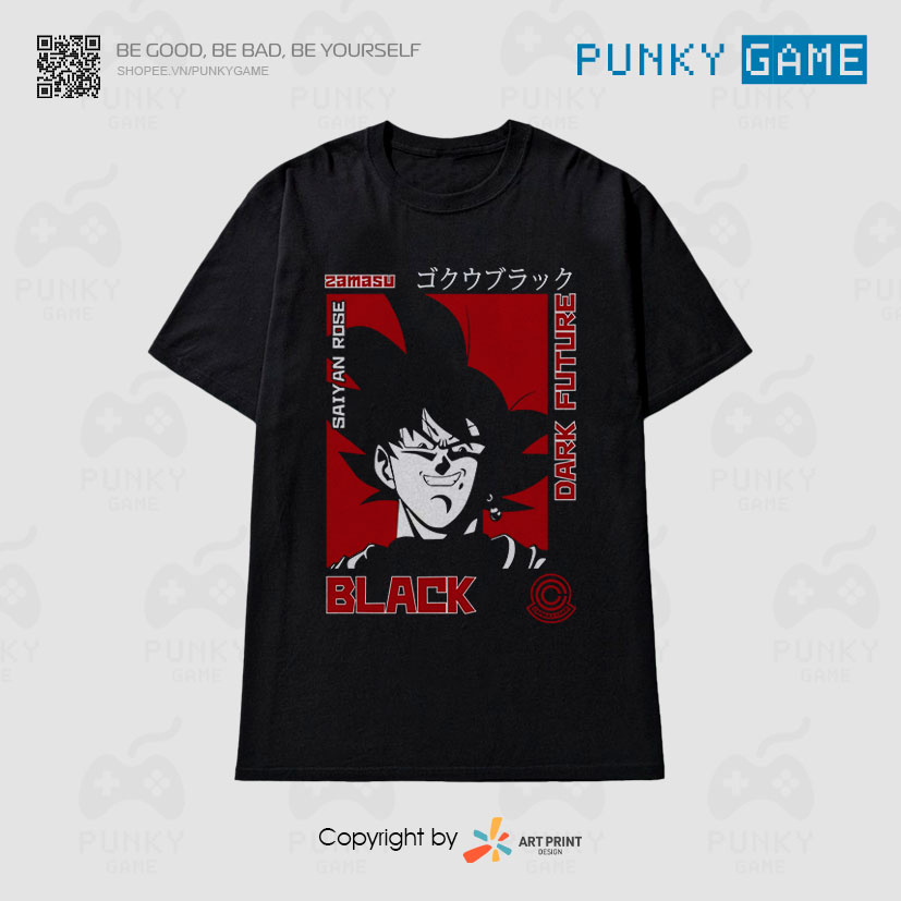 Áo thun Dragon Ball Black GOKU Color Art (Black) ngắn tay