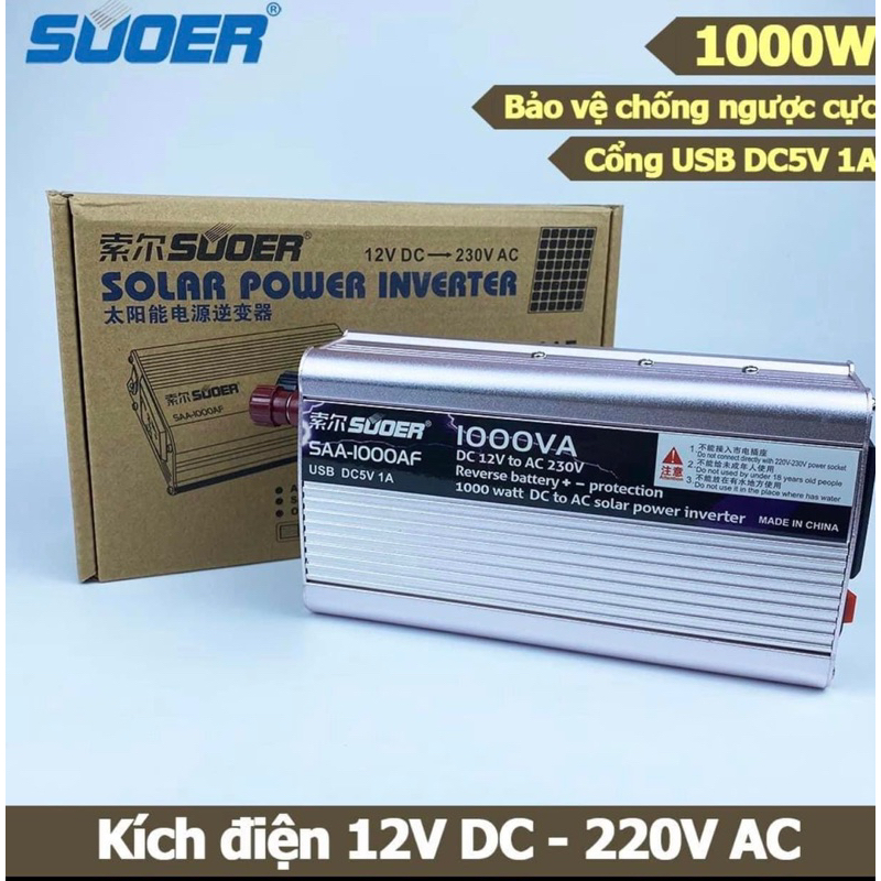Kích 12v lên 220v 1000w sine chuẩn