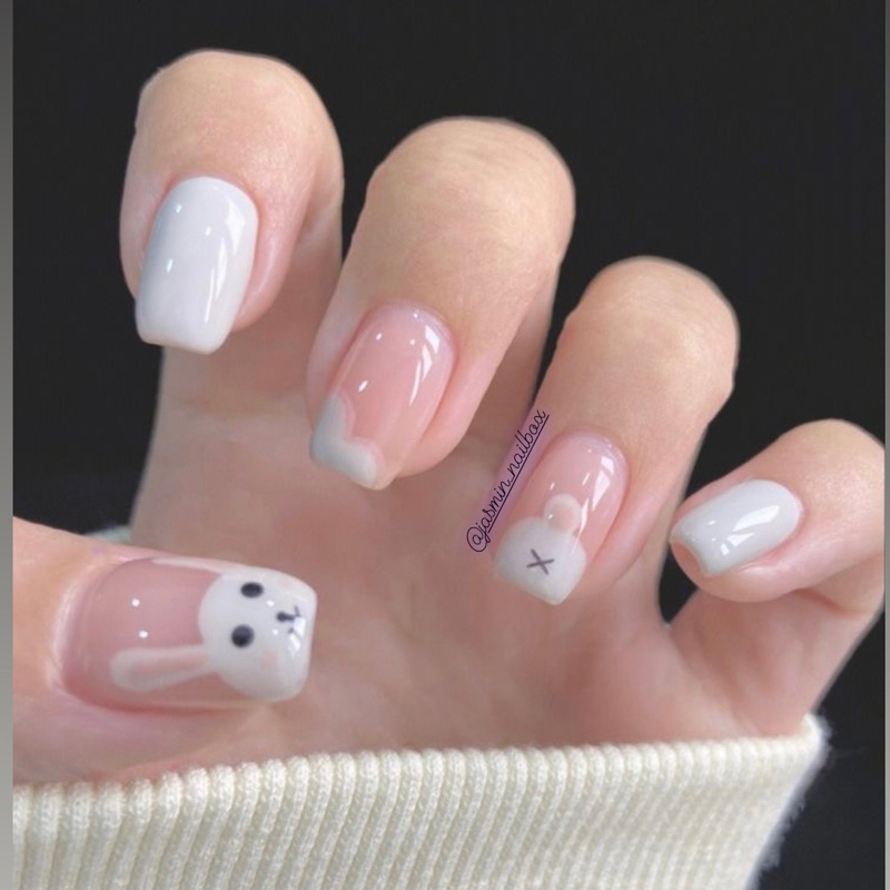 Nail box móng thiết kế thỏ trắng
